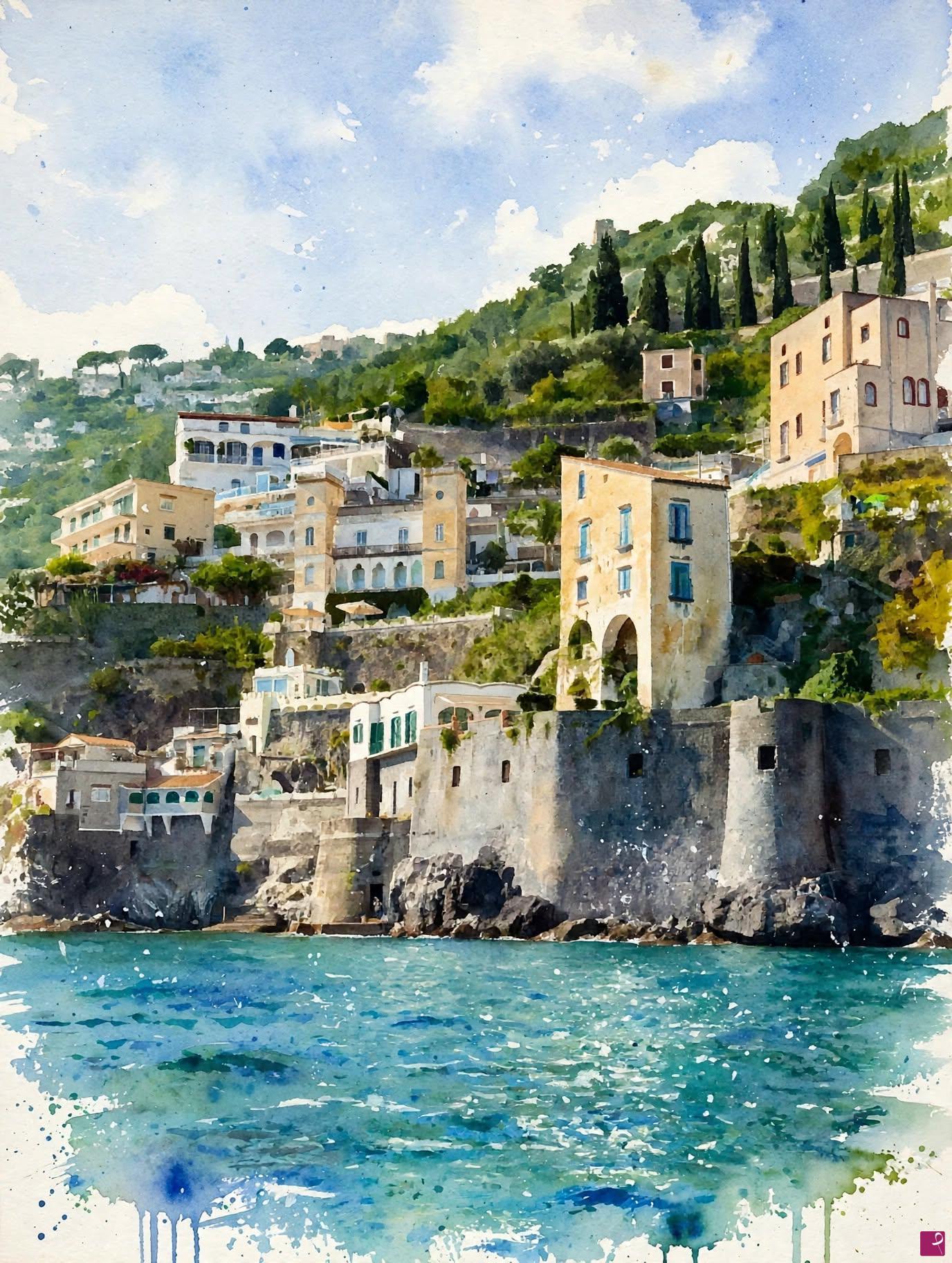quadri in vendita online - scorcio costiera amalfitana
