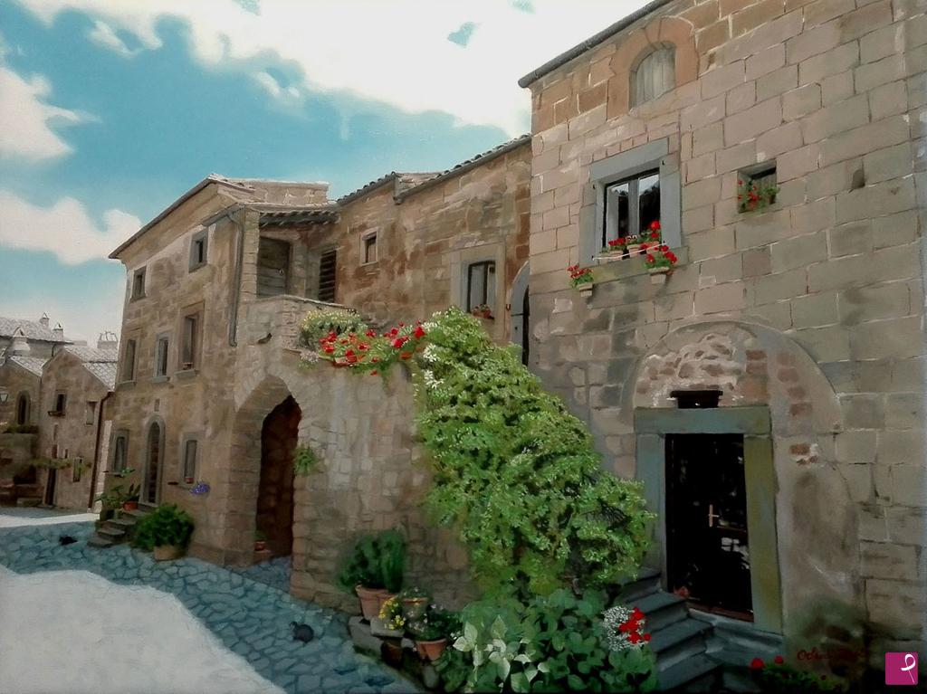 quadri in vendita online - Scorcio di Civita di Bagnoregio
