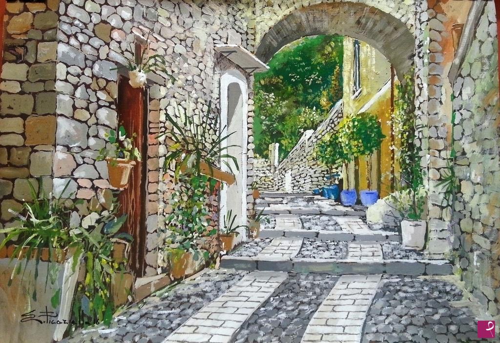 quadri in vendita online - Scorcio di Dolceacqua Im