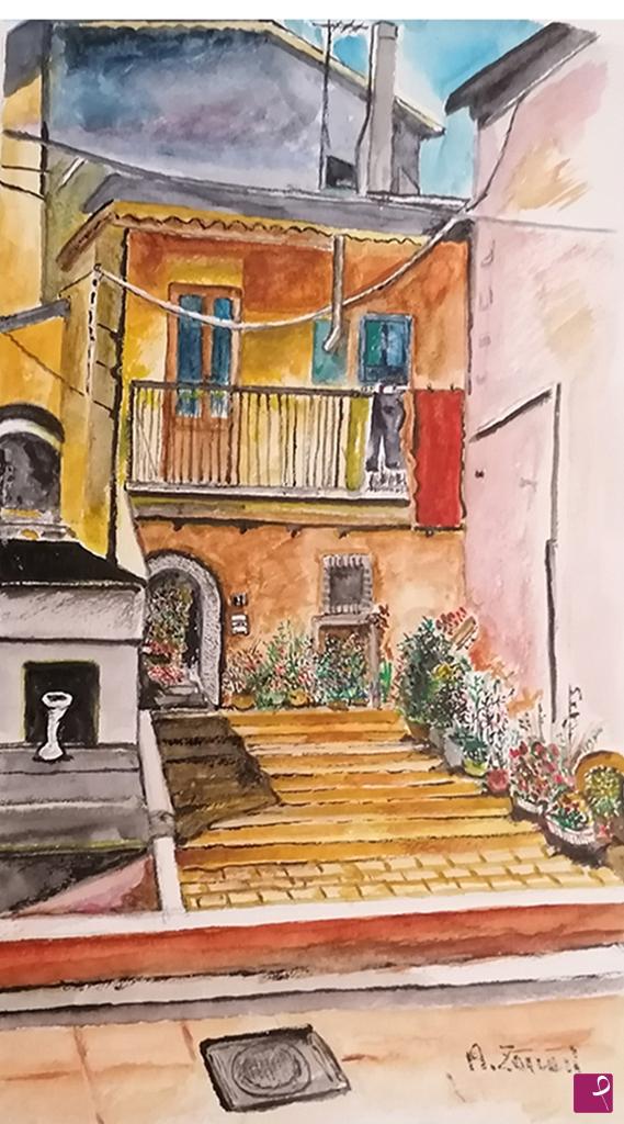 quadri in vendita online - Scorcio di Guardiaregia