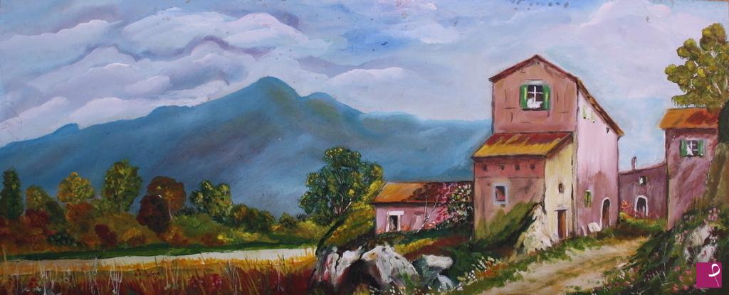 quadri in vendita online - scorcio di paese