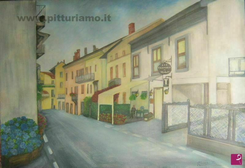 quadri in vendita online - scorcio di paese