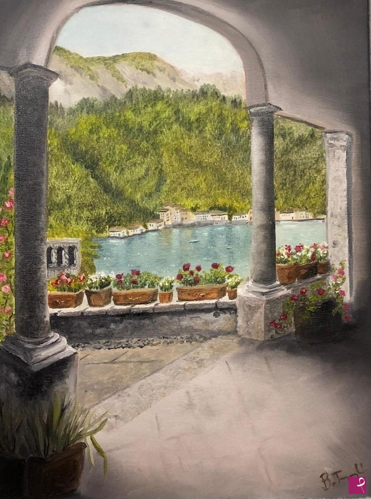 quadri in vendita online - Scorcio lago