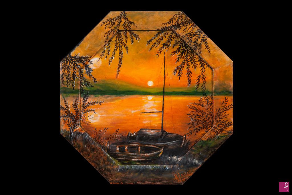 quadri in vendita online - SCORCIO LUNARE AL TRAMONTO
