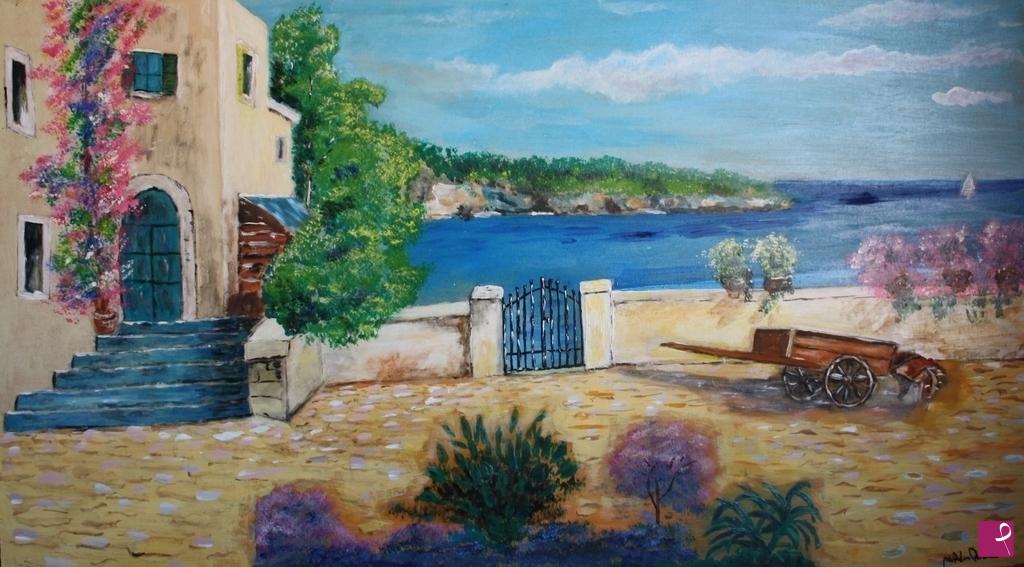 quadri in vendita online - Scorcio sul mare