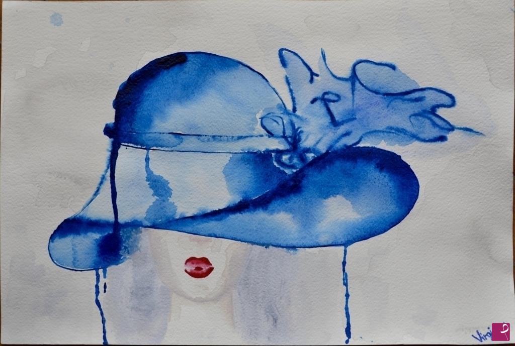 quadri in vendita online - serie: DONNA CON CAPPELLO 4