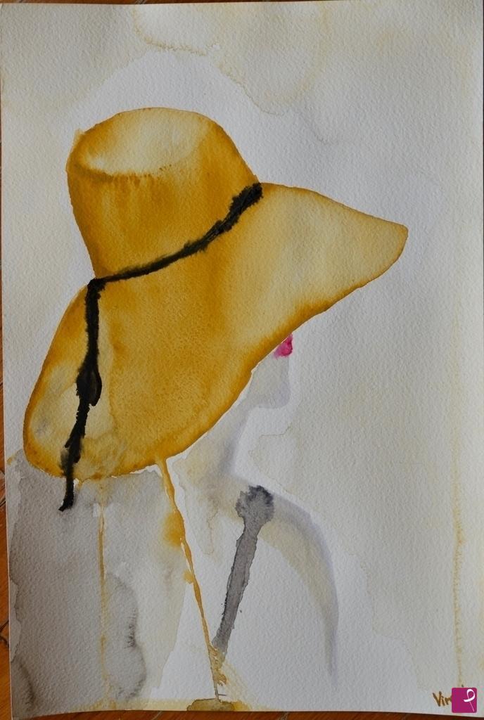 quadri in vendita online -  serie: DONNA CON CAPPELLO 5