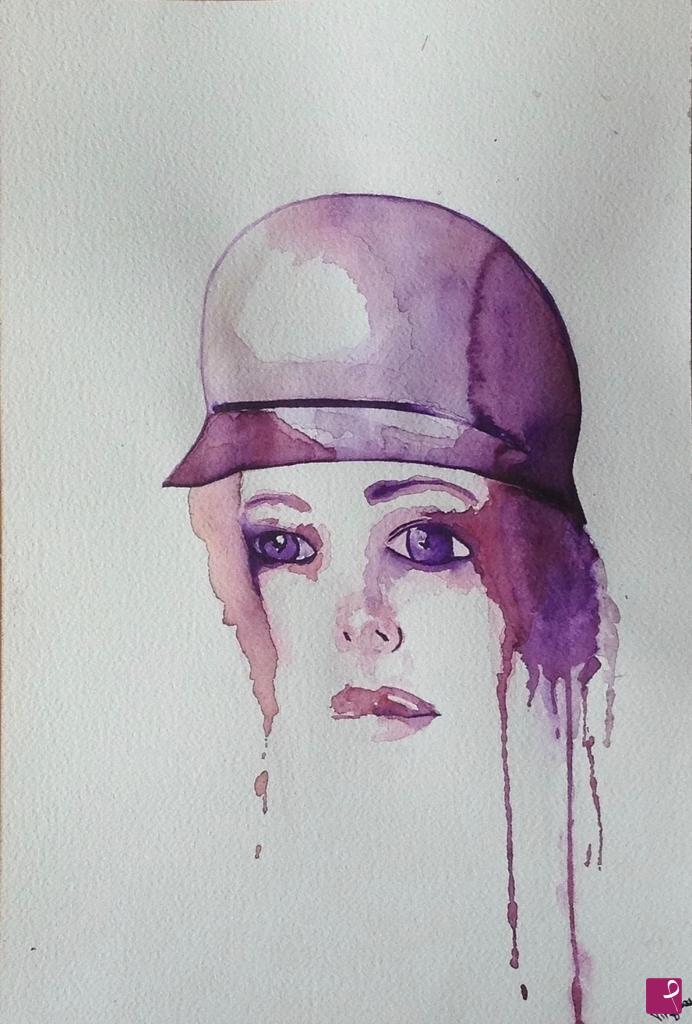quadri in vendita online - serie: Donna con cappello 9 