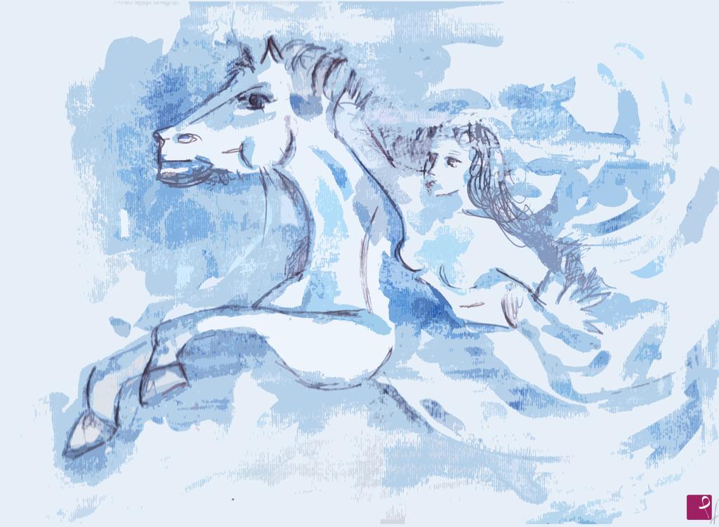 quadri in vendita online - Sibilla e cavallo