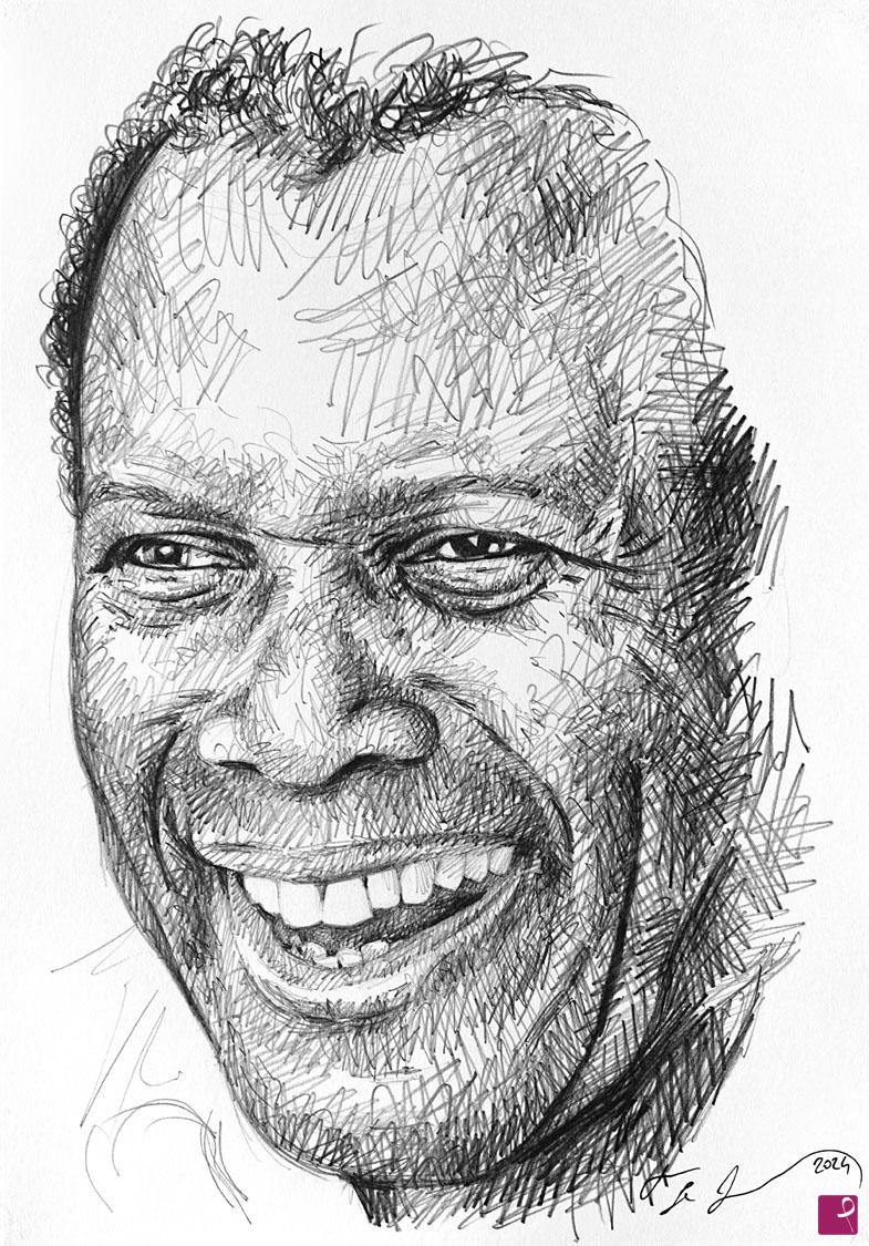 quadri in vendita online - Sidney Poitier sketch