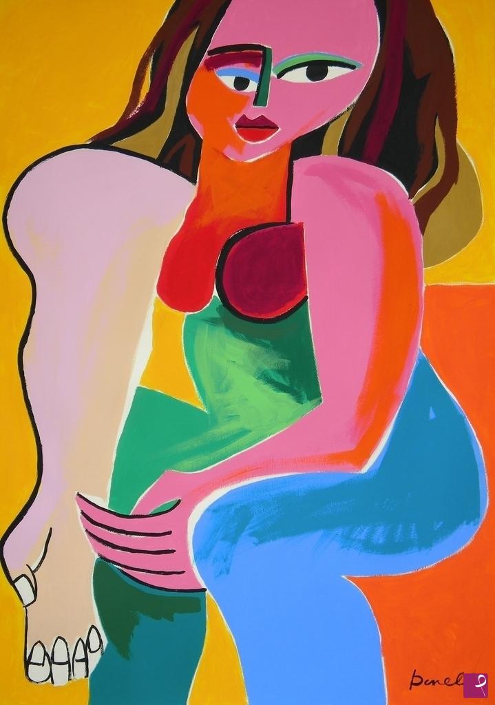 quadri in vendita online - Sitting girl