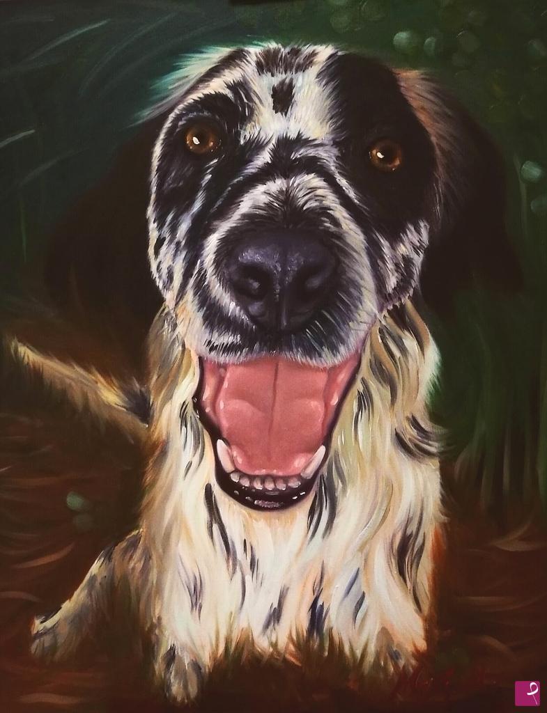 quadri in vendita online - Smiling dogs: Lucky