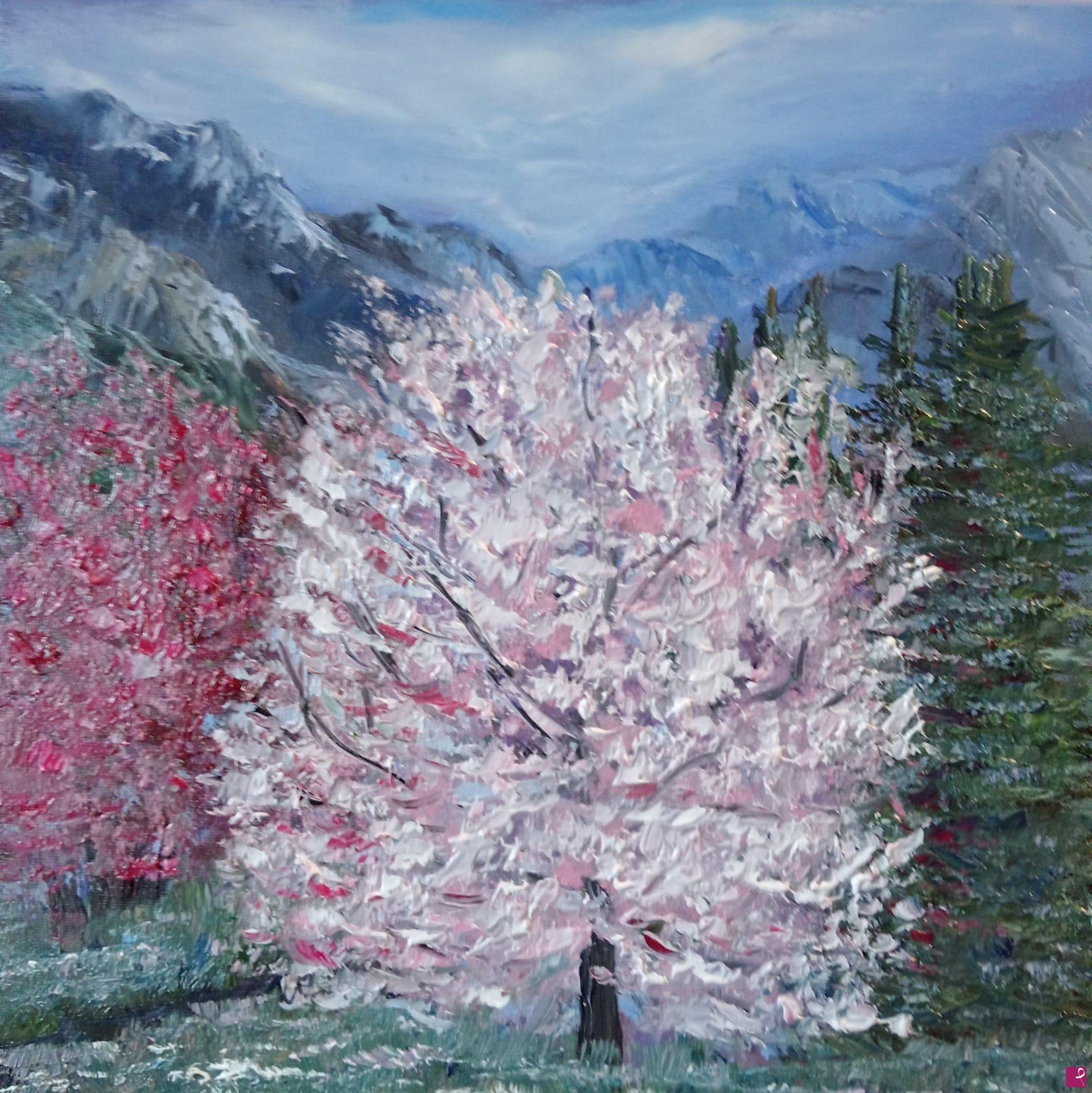 quadri in vendita online - Soffio di primavera in montagna