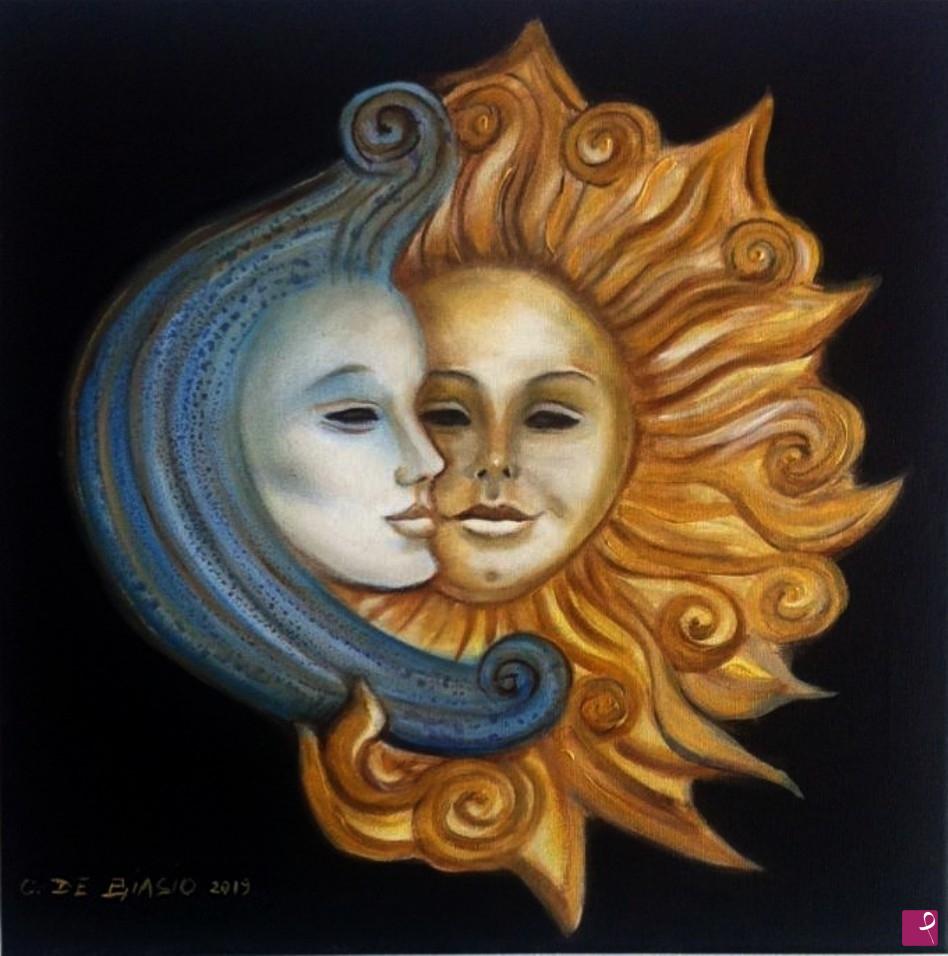 quadri in vendita online - sole  e  luna  