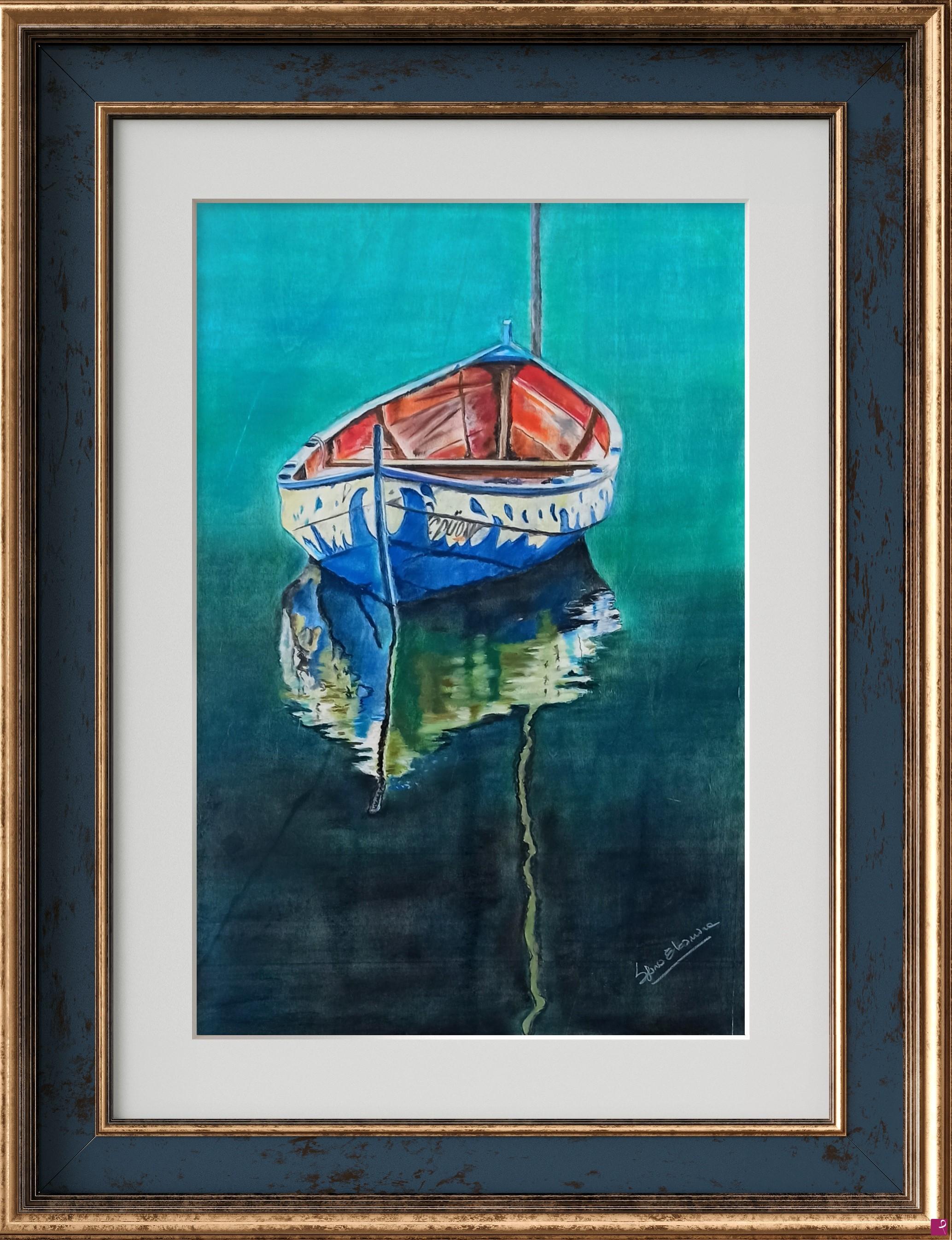 quadri in vendita online - SOLITARY BOAT  