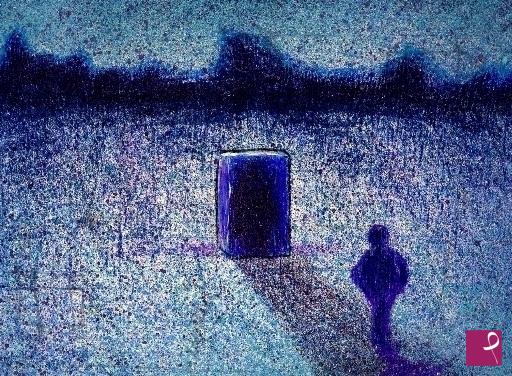 quadri in vendita online - solitudine in blu
