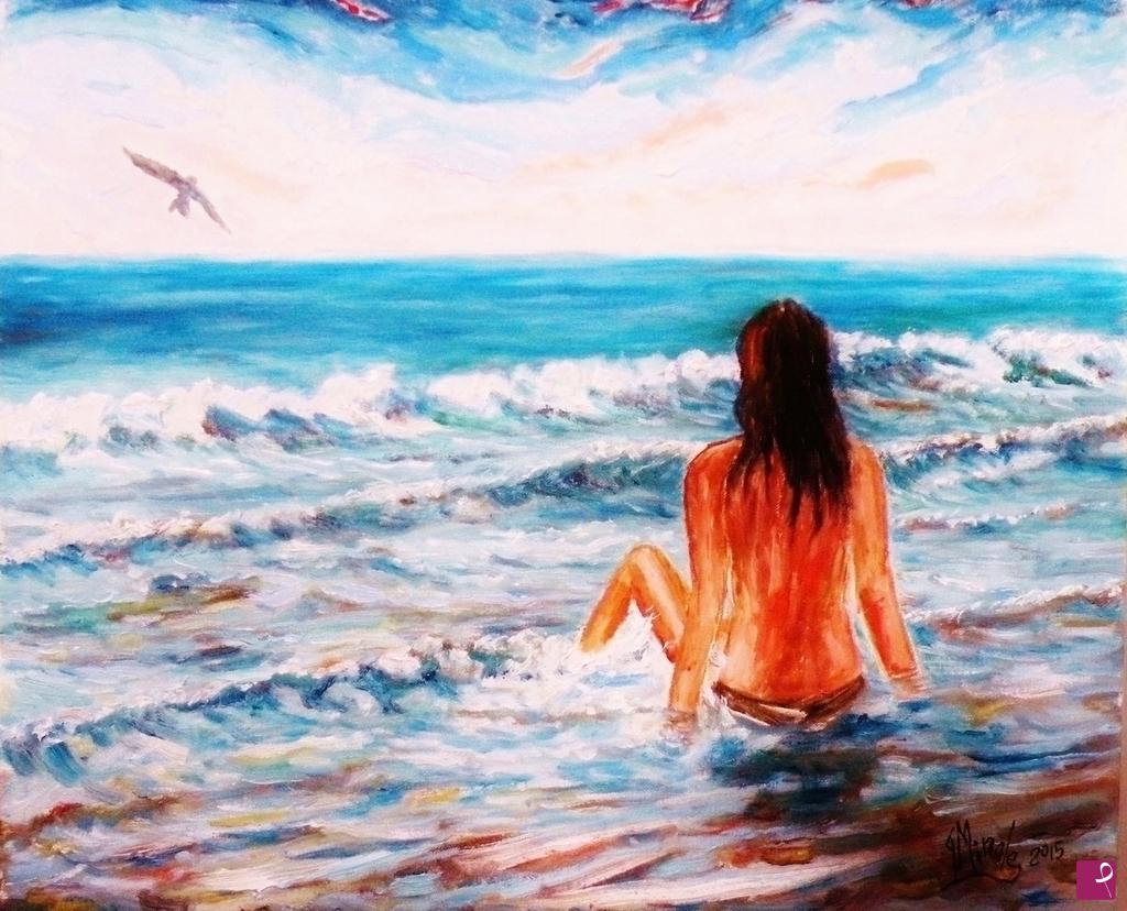 quadri in vendita online - SOLITUDINE IN RIVA AL MARE 