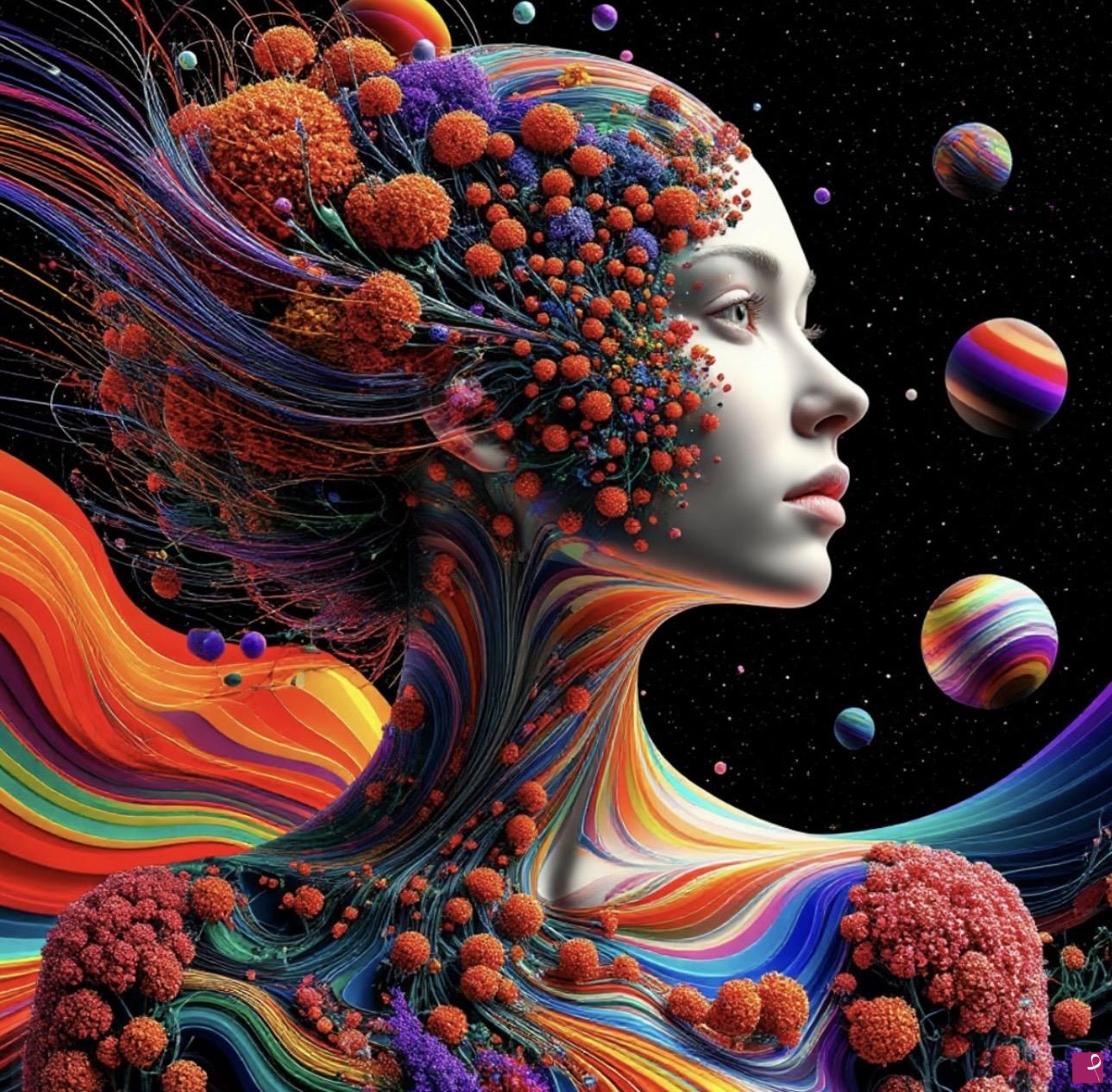 quadri in vendita online - Space girl3