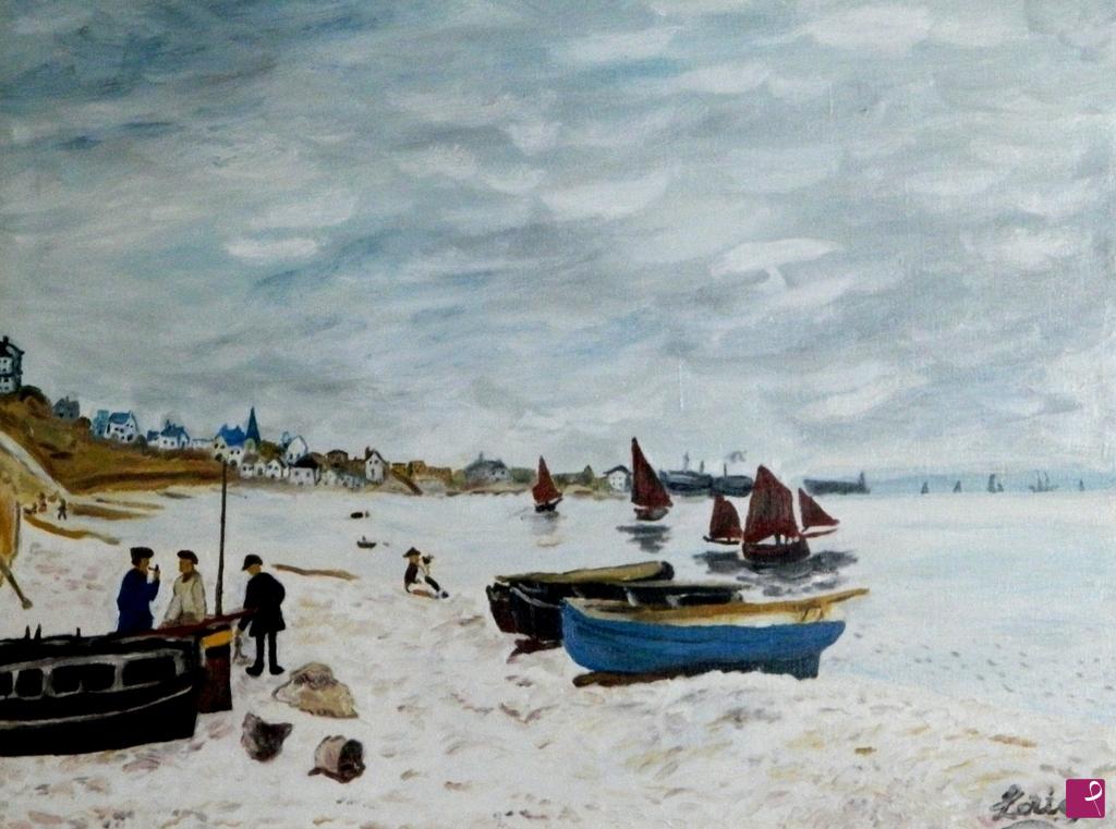 quadri in vendita online - Spiaggia a Sainte-Adresse