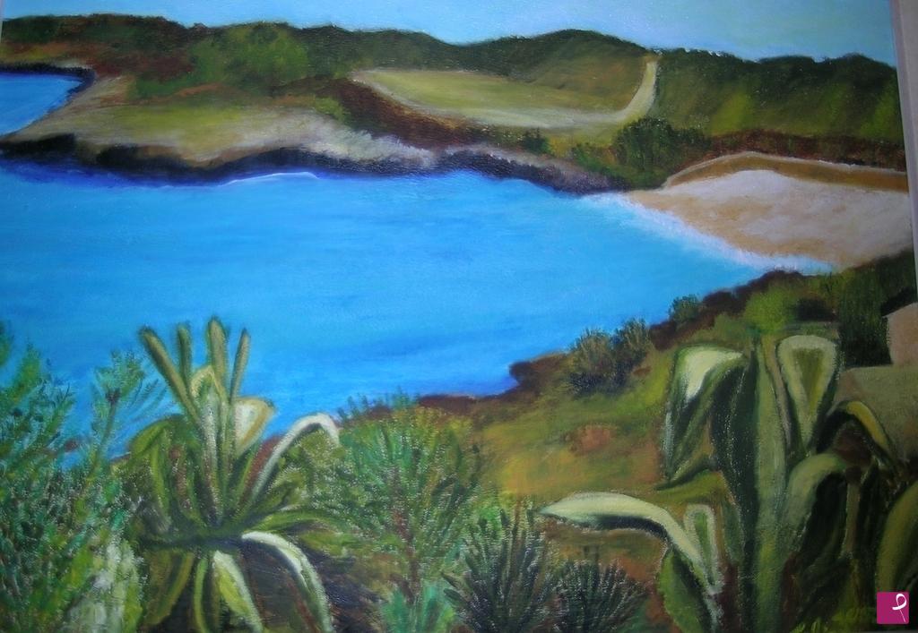 quadri in vendita online - spiaggia di Balai( Porto Torres)-Sardegna- con agave al sole!