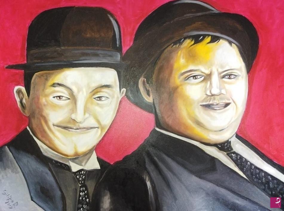 quadri in vendita online - Stanlio e Ollio