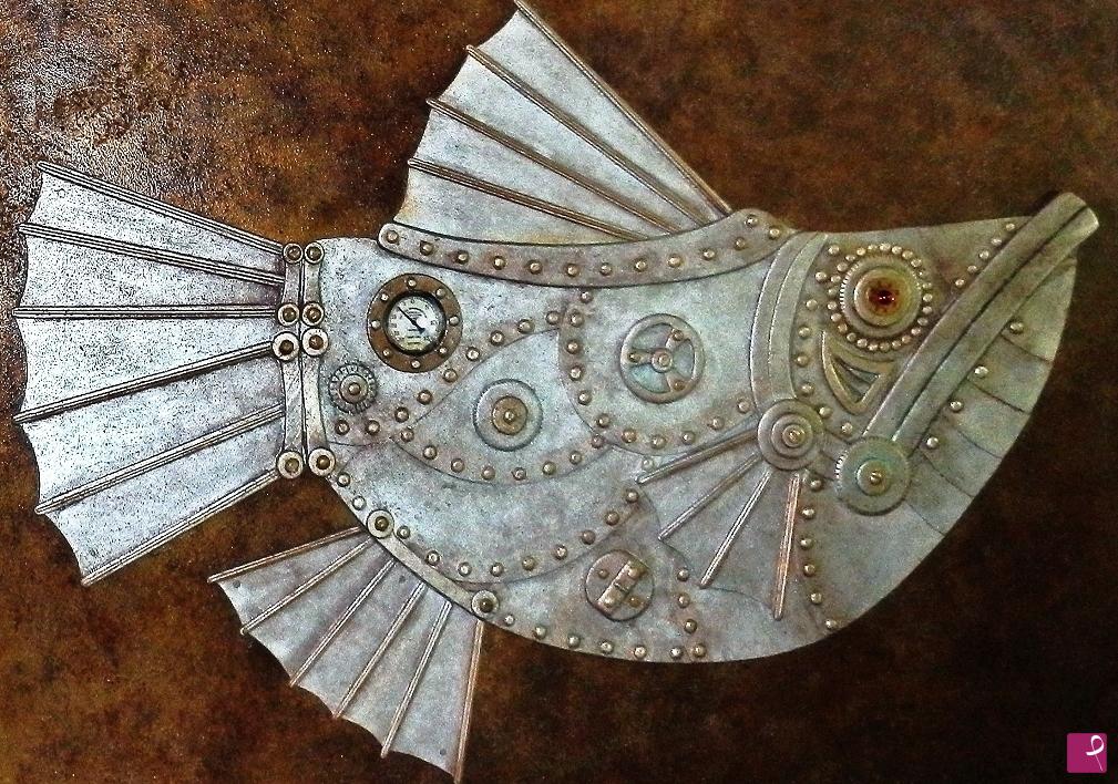 quadri in vendita online - Steampunk Fish