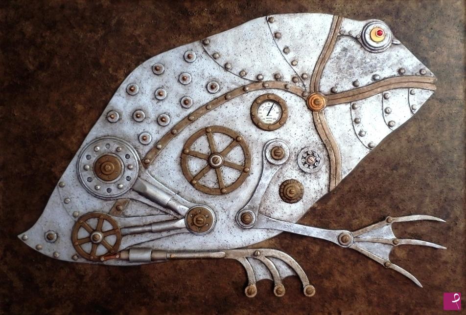 quadri in vendita online - Steampunk Frog
