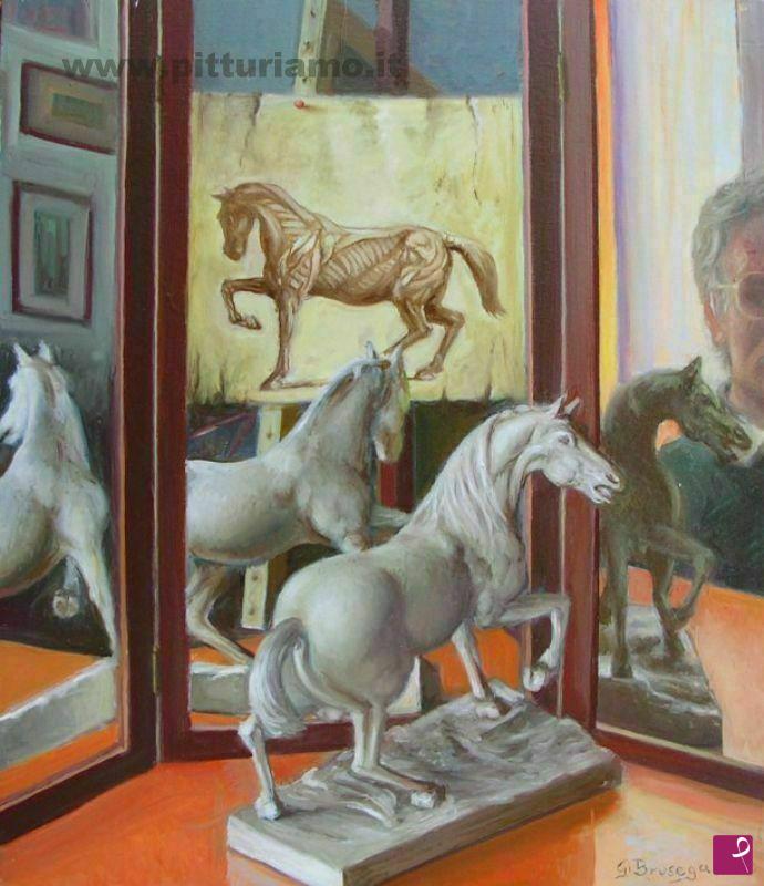 quadri in vendita online - Studi di un cavallo,con effetti speculari