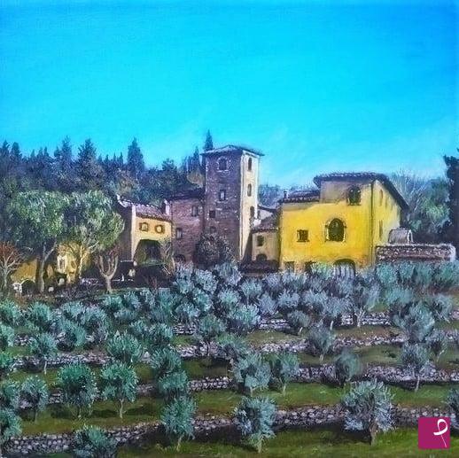 quadri in vendita online - Sulla collina di Cinciano