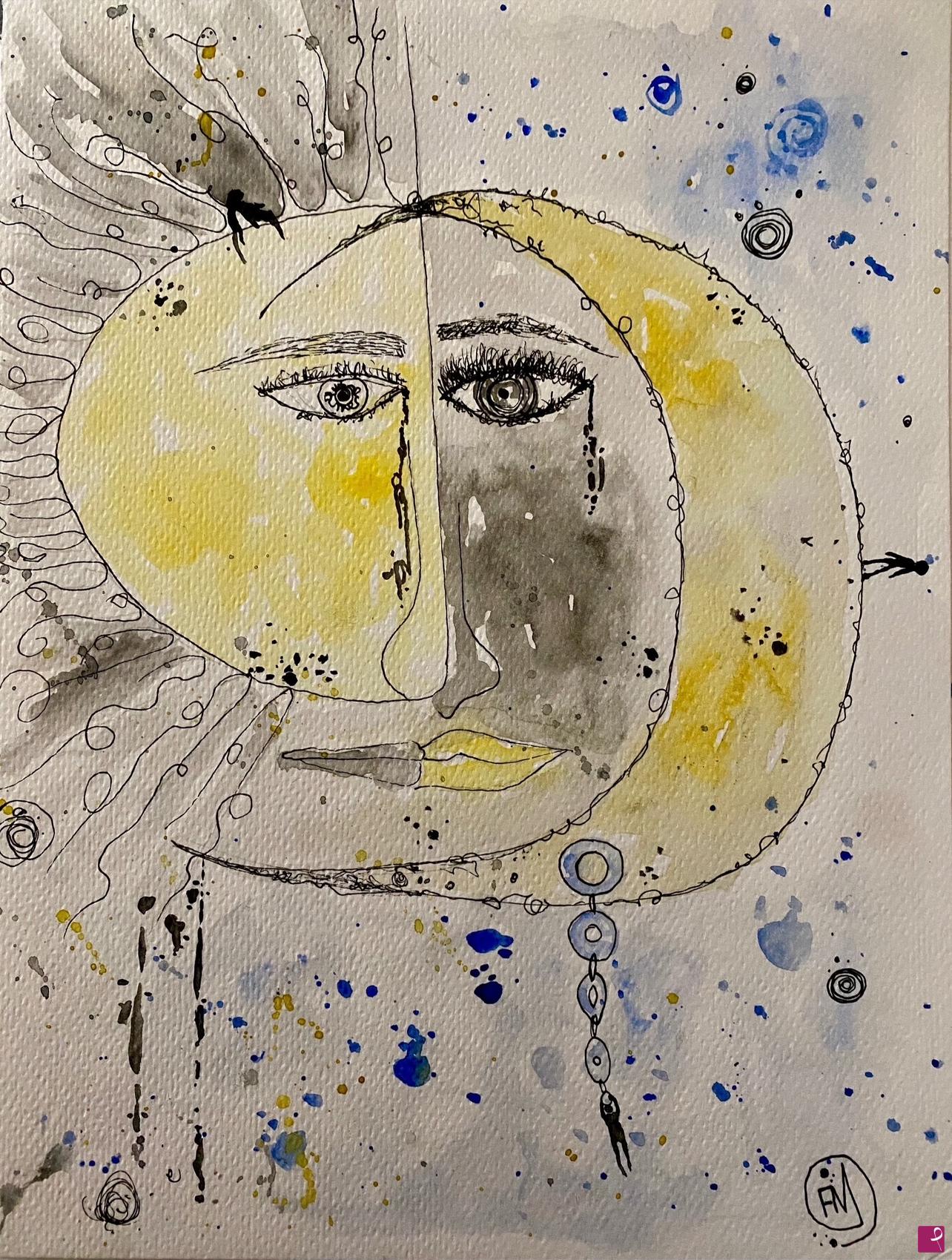 quadri in vendita online - Sun and moon