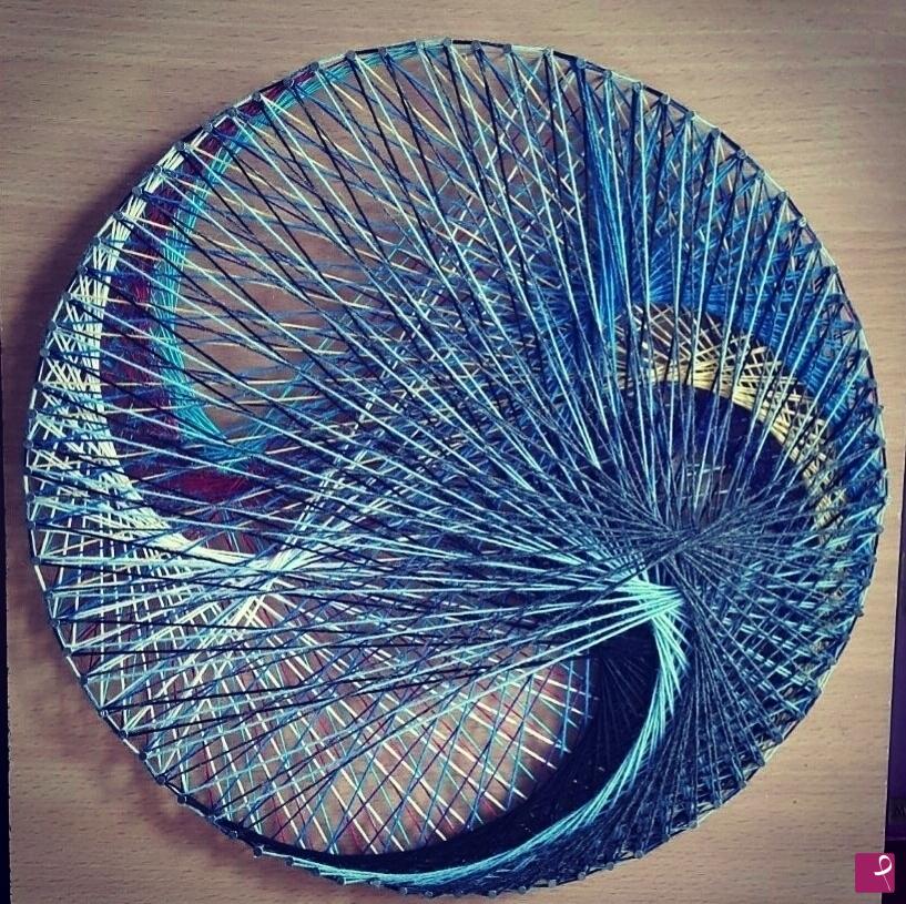 quadri in vendita online - Sunset Blue String Art