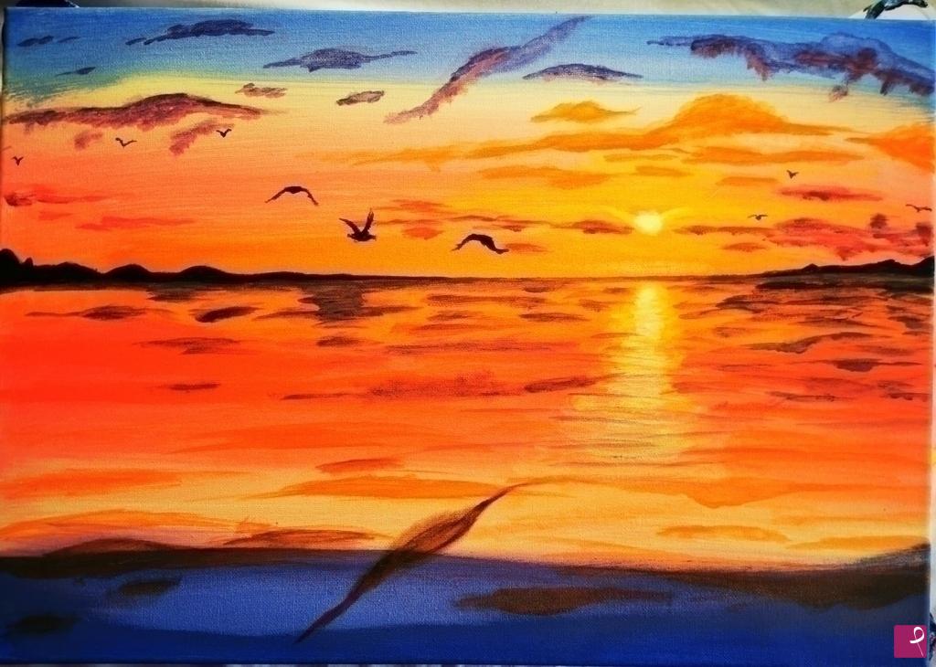 quadri in vendita online - Sunset of heart