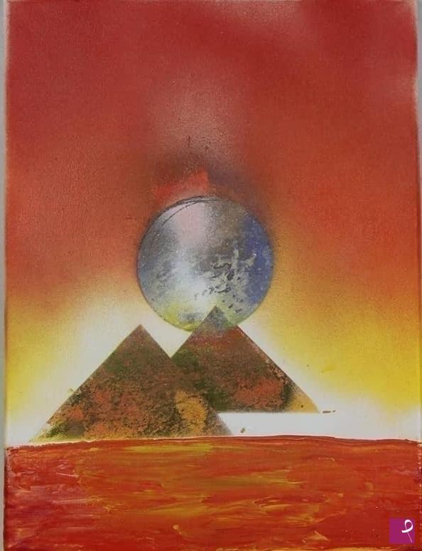 quadri in vendita online - sunset pyramid