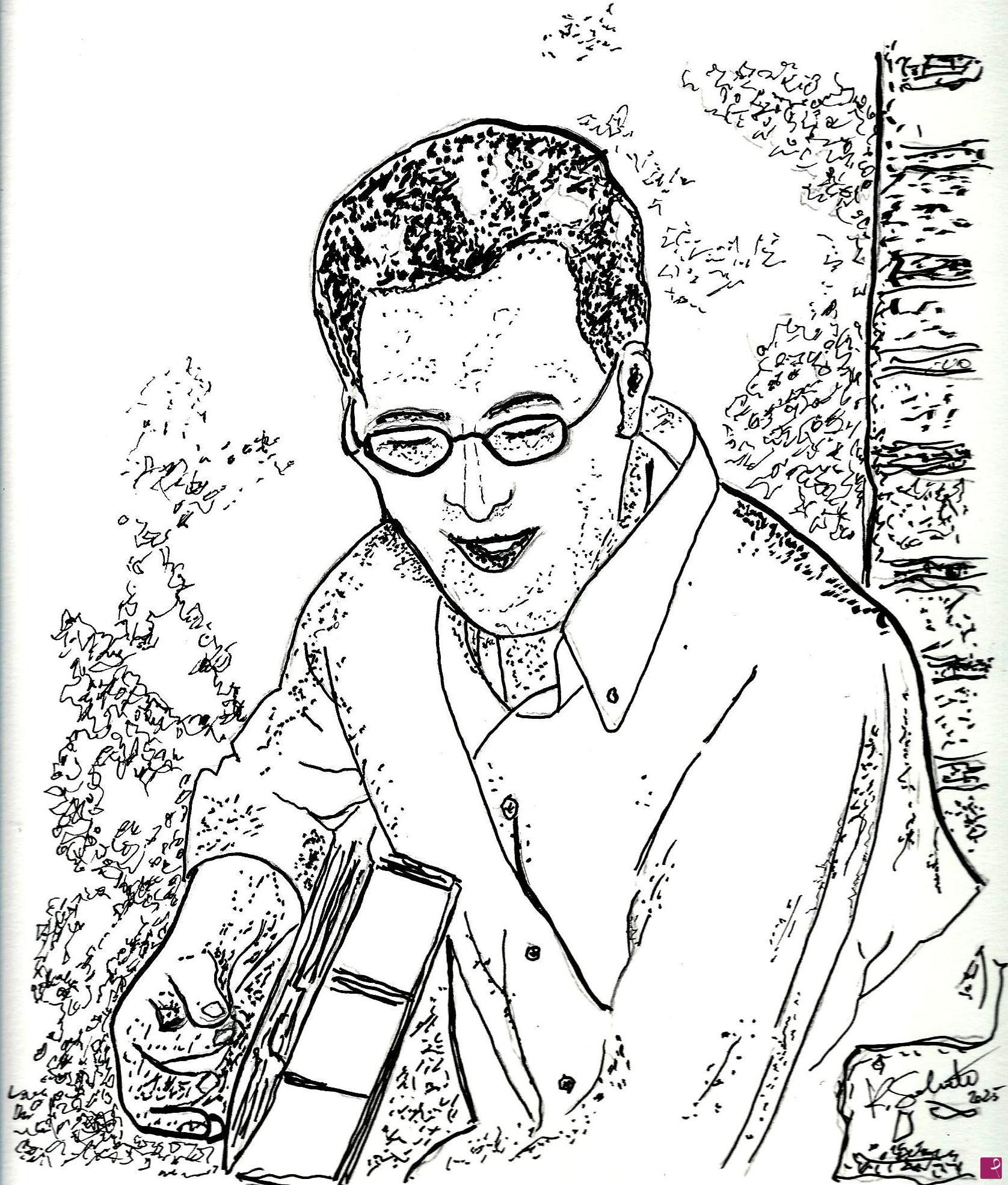 quadri in vendita online - Suonatore di chitarra 