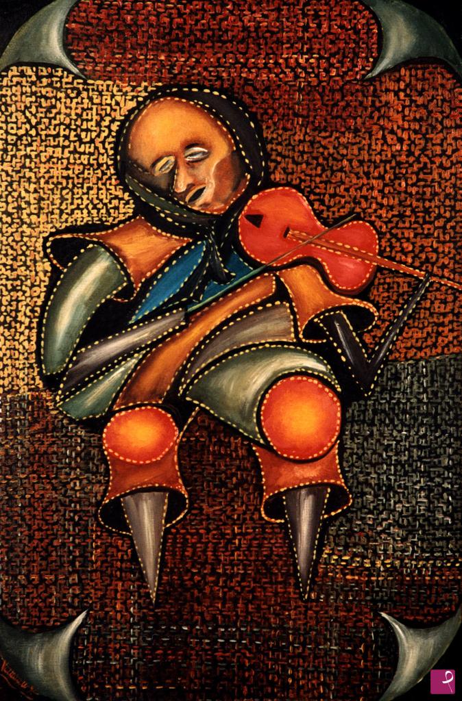 quadri in vendita online - Suonatore di violino
