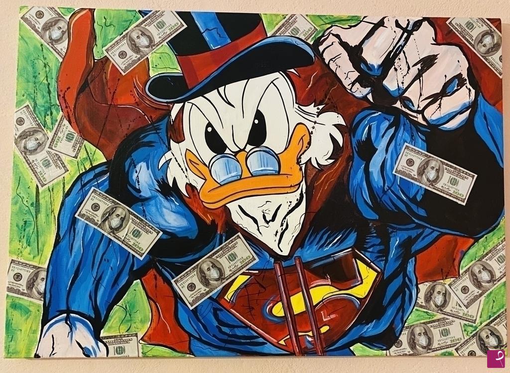 quadri in vendita online - Super zio paperone acrilico su tela
