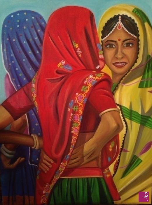 quadri in vendita online - Surya (le donne di Rajasthan)