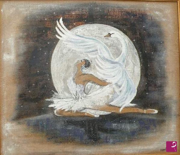 quadri in vendita online - Swan lake 