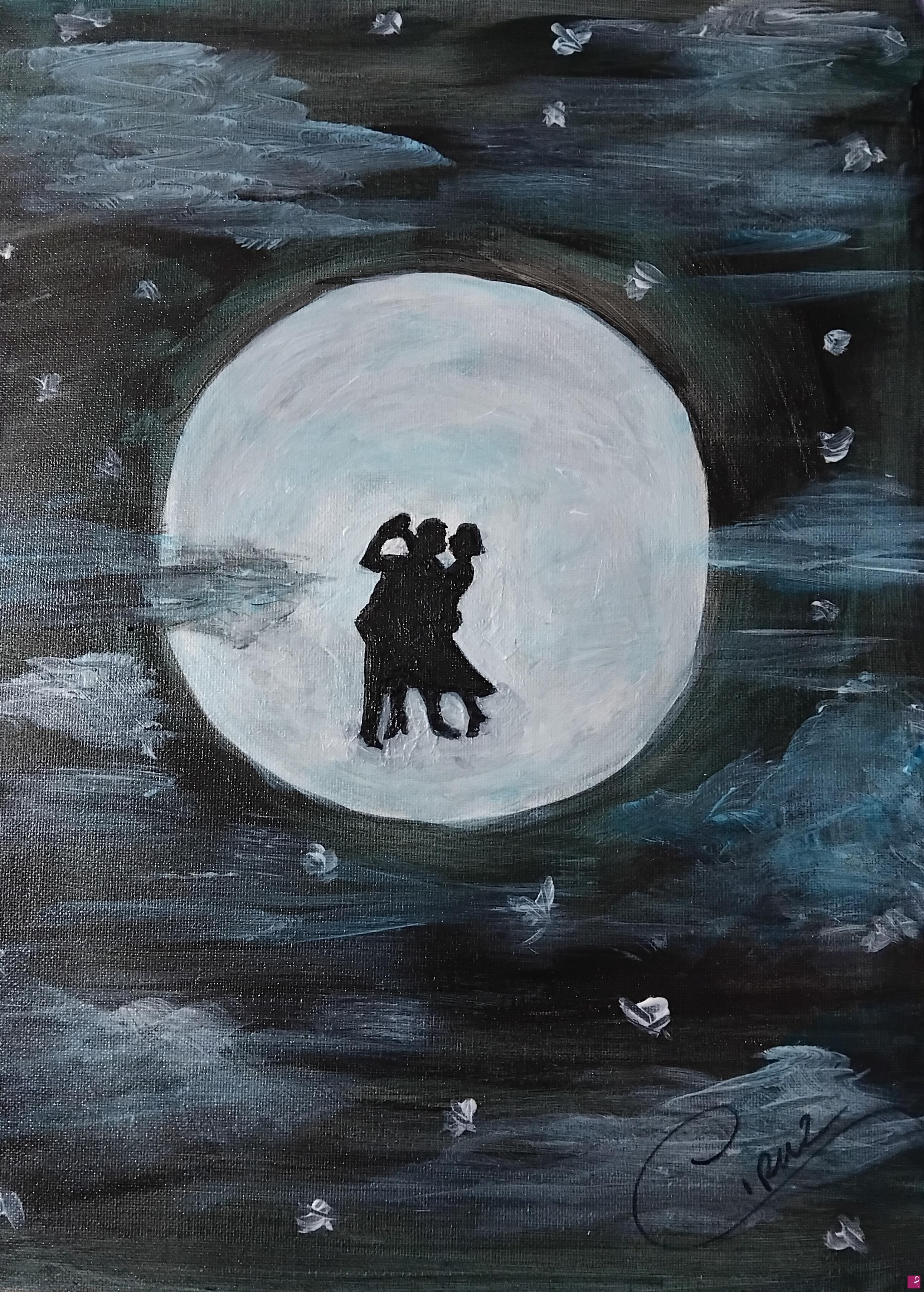 quadri in vendita online - Tango al chiaro di luna