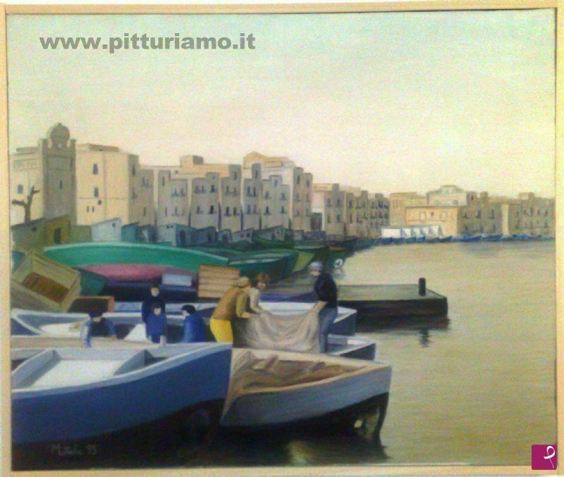 quadri in vendita online - Taranto e i pescatori
