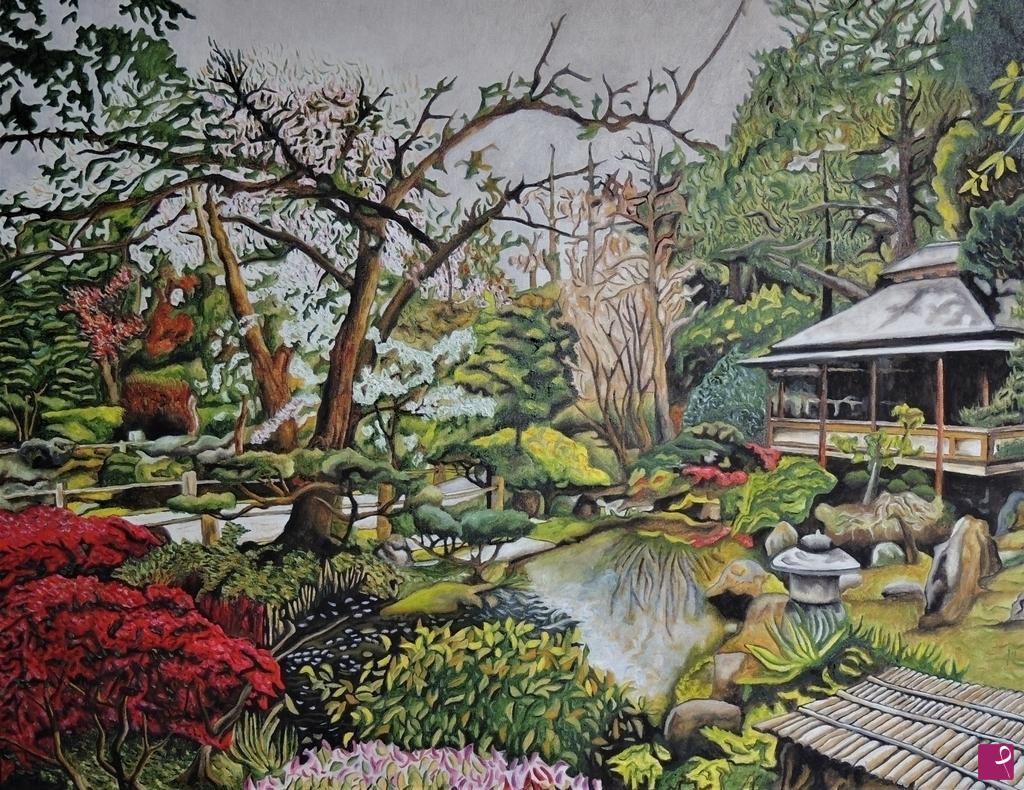 quadri in vendita online - Tea Garden