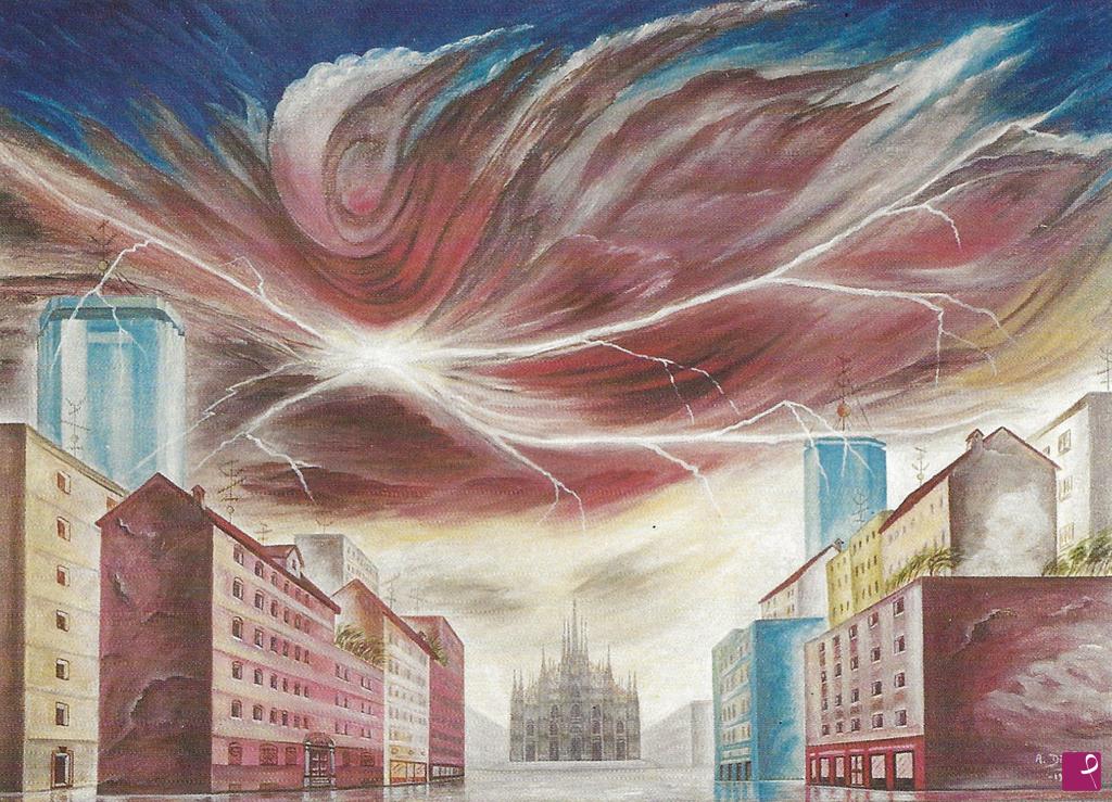 quadri in vendita online - TEMPESTA SULLA CITTÀ