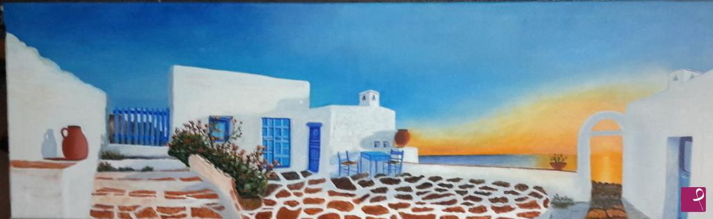 quadri in vendita online - Terrazza santorini