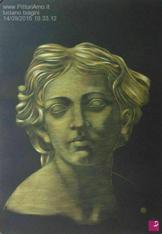 quadri in vendita online - testa d'angelo da una scultura dell' algardi