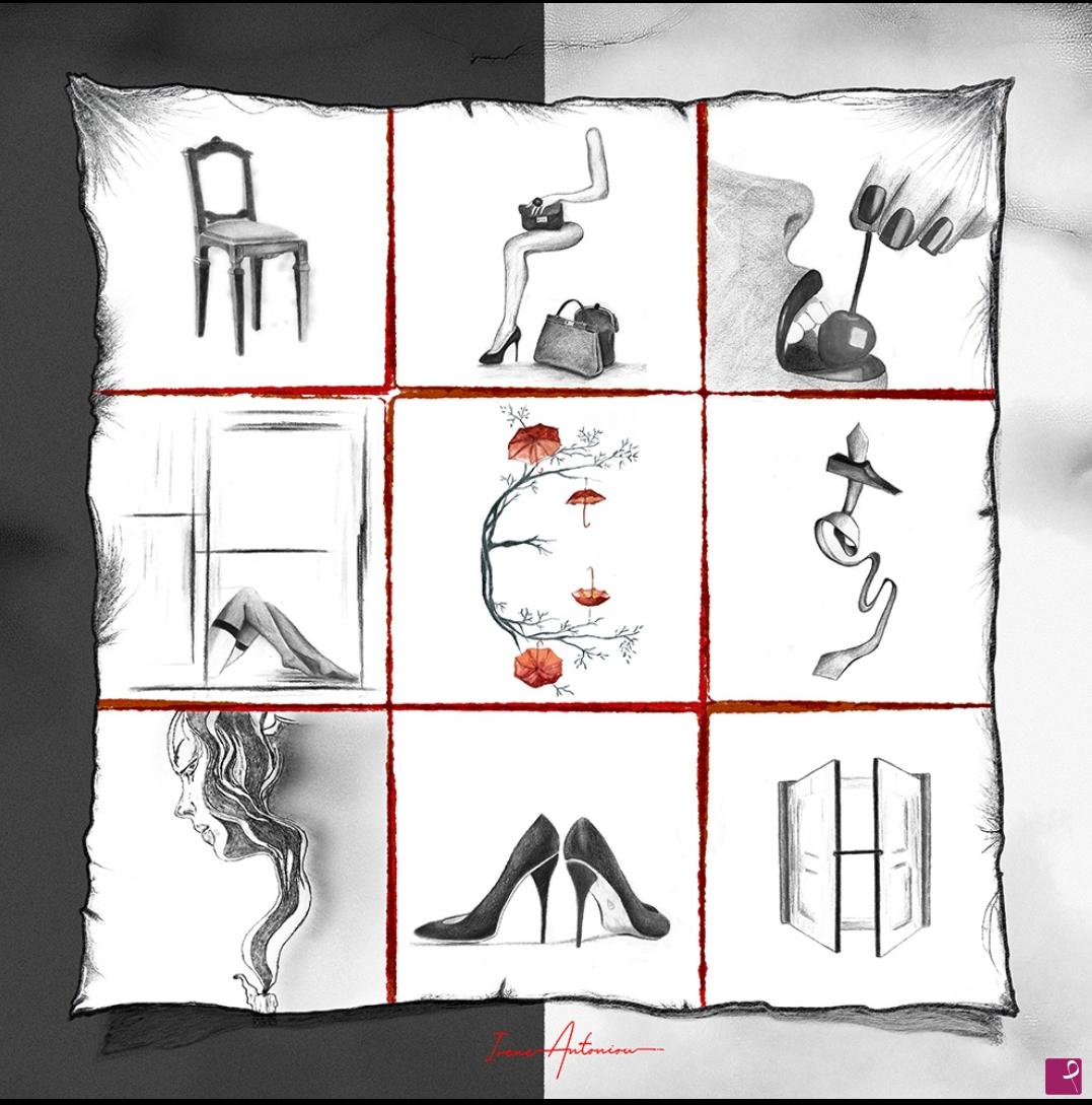 quadri in vendita online - "The Alphabet Of Red Umbrella "