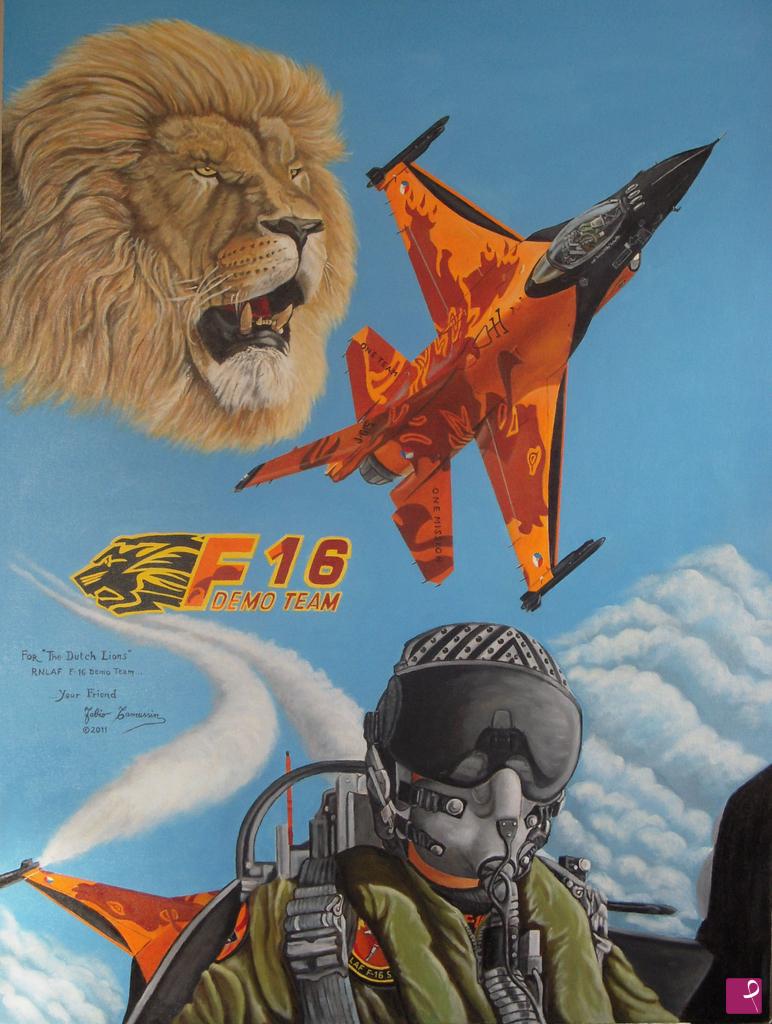 quadri in vendita online - The Dutch Lions F-16 DEMOTEAM ROYAL NETHERLANDS AIR FORCE