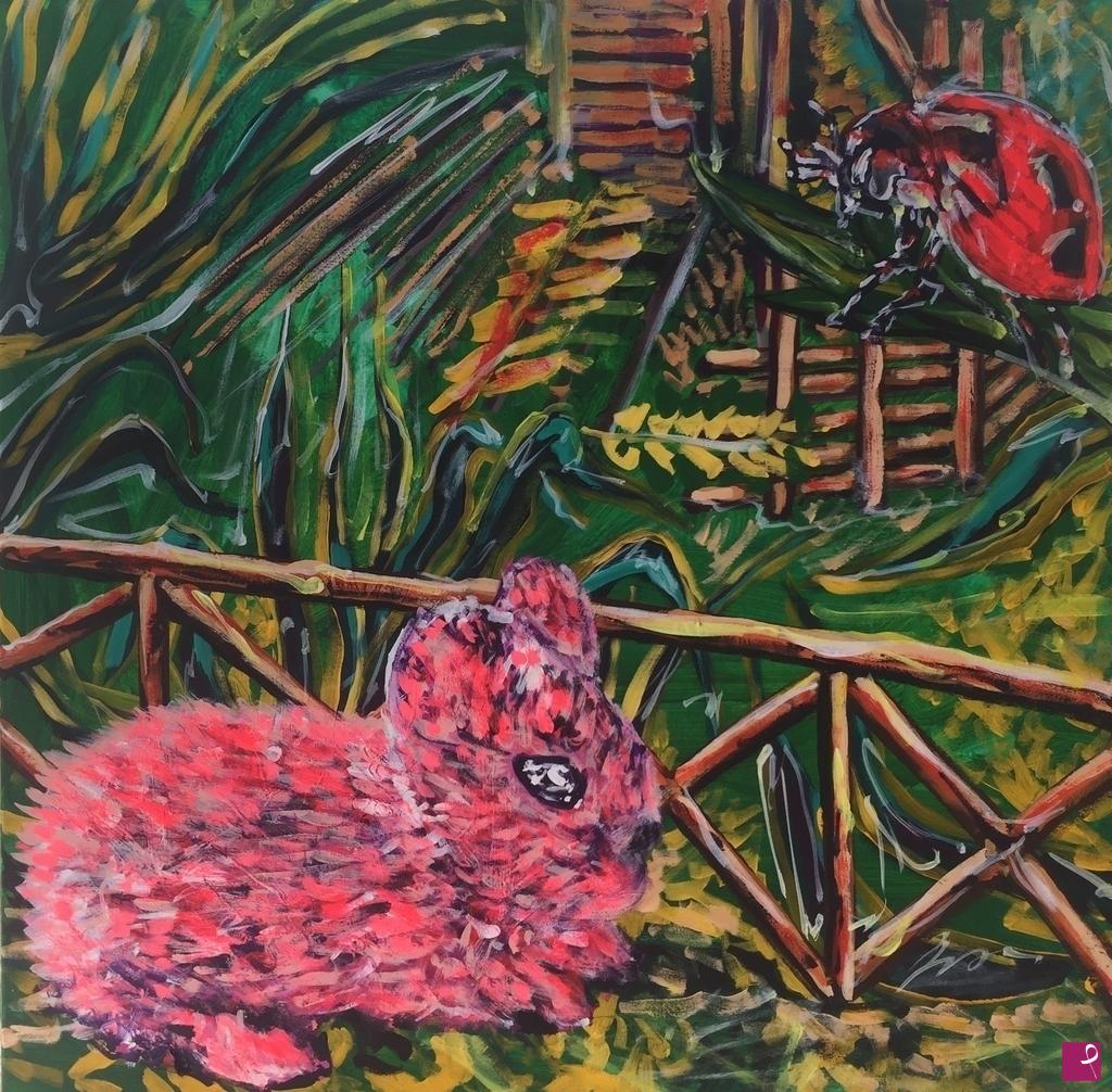 quadri in vendita online - The ladybug and the bunny