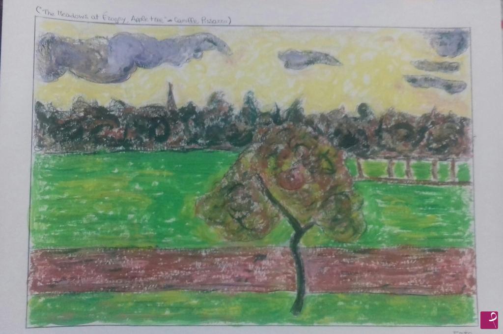 quadri in vendita online - The meadows at Eragny,apple tree