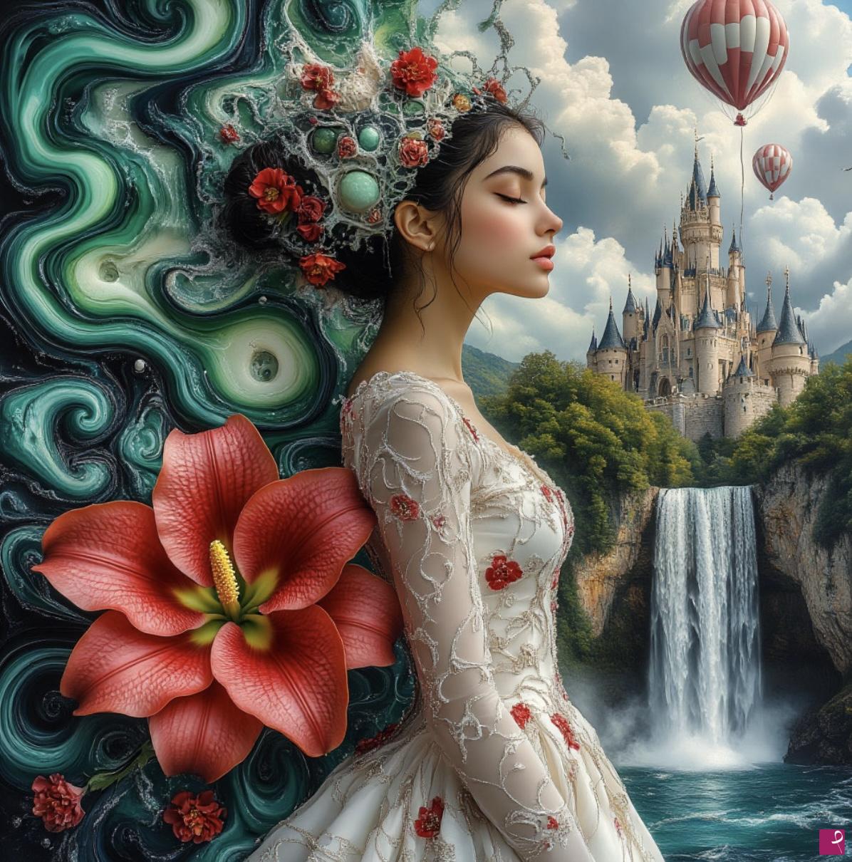 quadri in vendita online - The princess and her castle