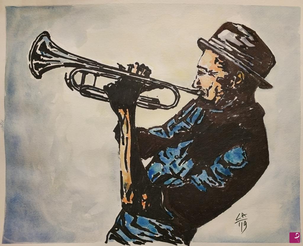 quadri in vendita online - The Trumpet Man